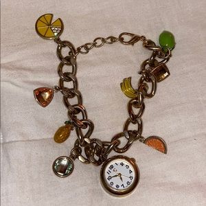 Charm bracelet with watch, worn once!